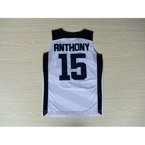 Camiseta USA 2012 Carmelo Anthony #15 Blanco